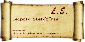 Leipold Stefánia névjegykártya